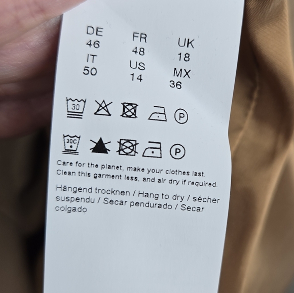 Boss Womens Career Dress Sz 14 Faux Wrap Linen Blend Pockets Lined Beige Belted - Picture 13 of 16